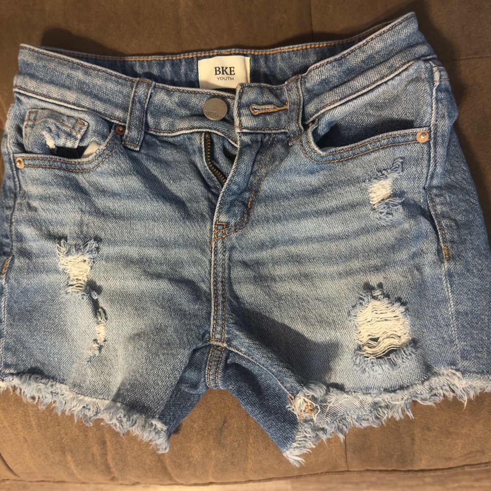 BKE Kids Distressed Blue Denim Shorts
